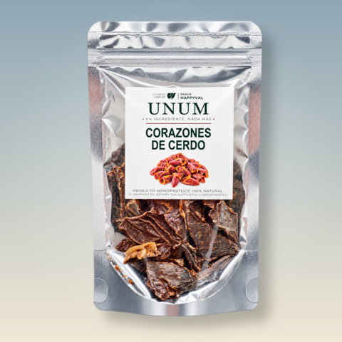 UNUM Corazones de cerdo, snack monoproteico para perros y gatos